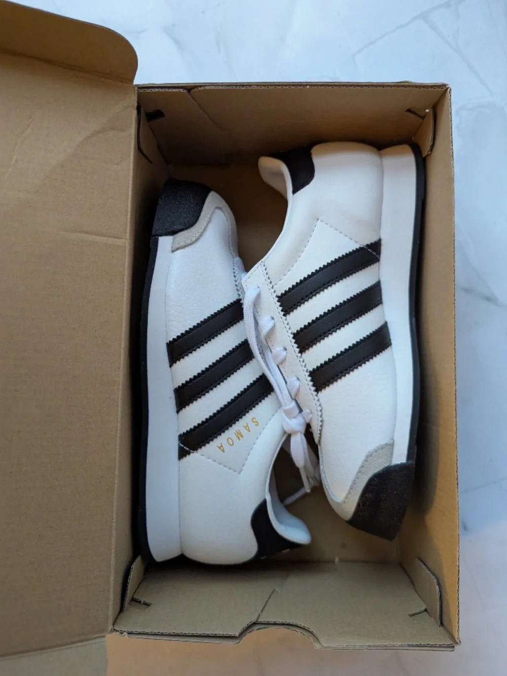 Adidas Black & White Samoas (Brand New)